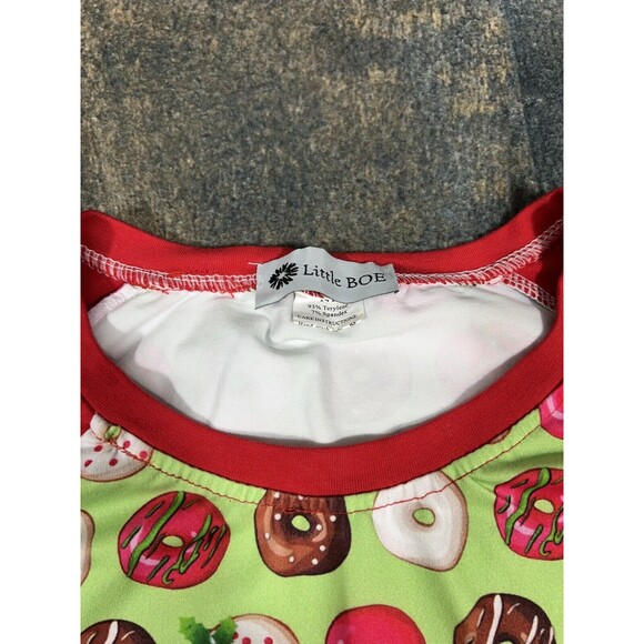 Little Boe Unisex Kids Size 14 Christmas Holiday Donut Raglan Short Sleeve Tee! - Picture 2 of 5